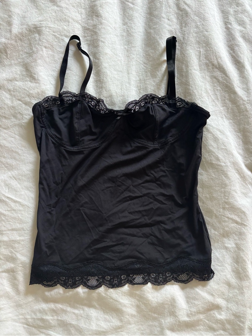 Lioness Black Lace-Trim Camisole